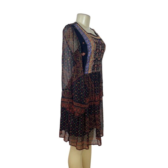 Akemi + Kin Women’s Black Sheer Mini Dress With Embroidery Sz S - New - Picture 4 of 11